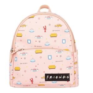 Dani Nicole Friends Central Perk Mini Backpack, Small Bookbag, Pink